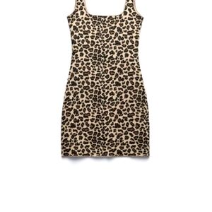 ZARA ANIMAL PRINT STRETCH KNIT DRESS